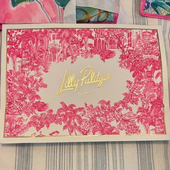 Lilly Pulitzer Tropical Pink and Green Totes - Picture 3 of 4